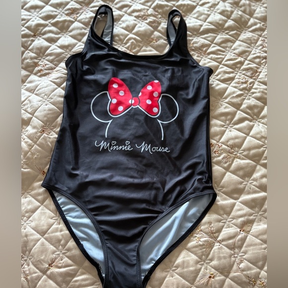 Disney Minnie Mouse One-piece Swimsuit in Black, White, and Red BNWOT Size M - Picture 5 of 7